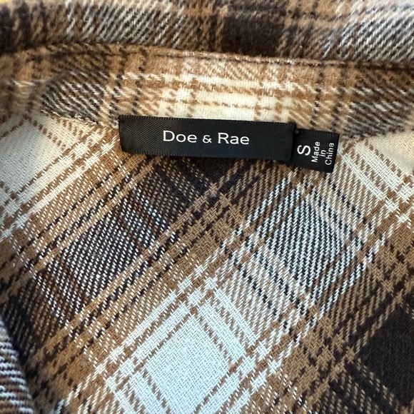 Doe & Rae Brown Plaid Shirt button down Men's size small work daily layering Y2K - Picture 3 of 7